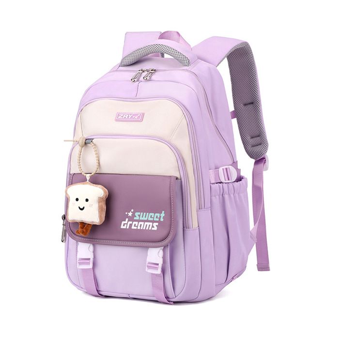Sac à Dos Scolaire Enfant Pour Collège Lycée en Oxford Imperméable Sac à Dos École Adolescente Multi-poches - Garçon Fille - Violet
