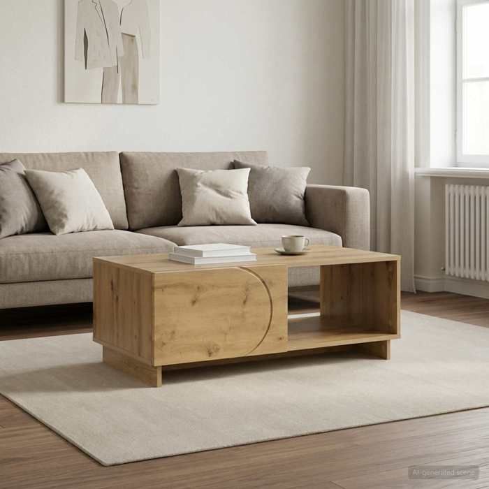 NEW 2026Table basse Classique - Table de salon Chêne artisanal 95 x 50 5 x 35 cm Bois dingénierie 21.34 kg FR75306