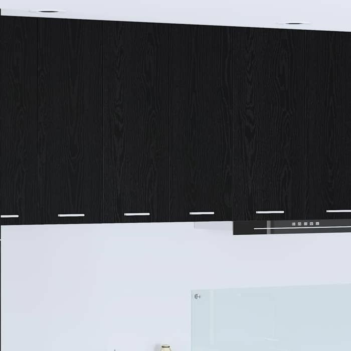 ELORAN Meuble mural de cuisine - Armoire suspendue - Armoire haute - Chêne noir - 60x31x80 cm - Bois dingénierie 91587