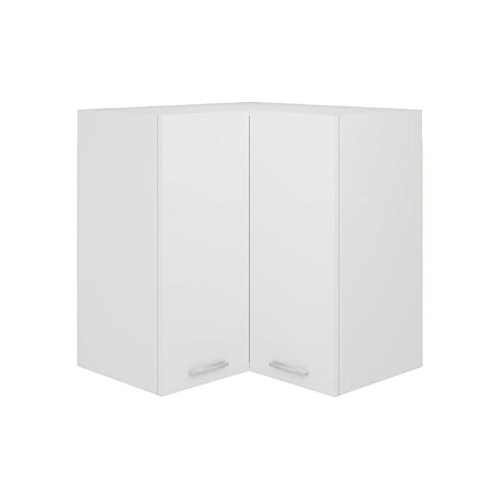 Meuble dangle Haut de Cuisine Armoire Suspendue Cuisine Armoire dangle Suspendue Lyon Blanc 57x57x60 cm Bois