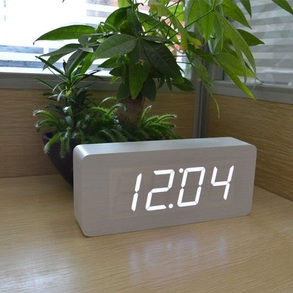 FiBiSonic 2021 Nouveau Design Bois LED Horloges Numériques Commande ...