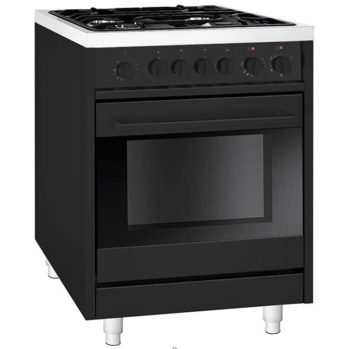 Cuisinière gaz - AMICA - ACMP2005N - 4 feux - 85,5-90 x 60 x 60 cm - Noir