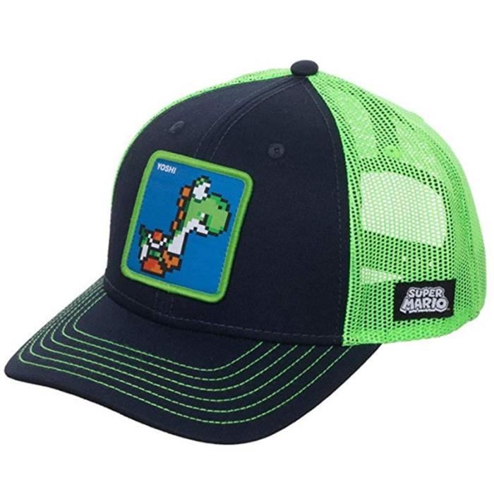 Mario Cartoon Mesh Hat Yoshi Baseball Cap Réglable Sunscreen Sweatproof