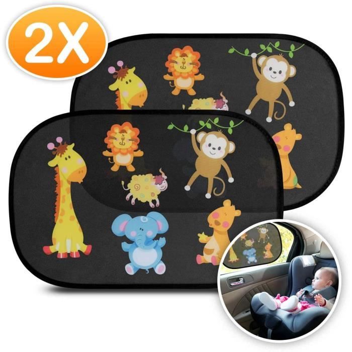 Pare-Soleil Pour Vitre De Voiture Bébé - Lot De 2 (44x36 Cm) - Protection UV UPF 50+ - Avec Ventouses
