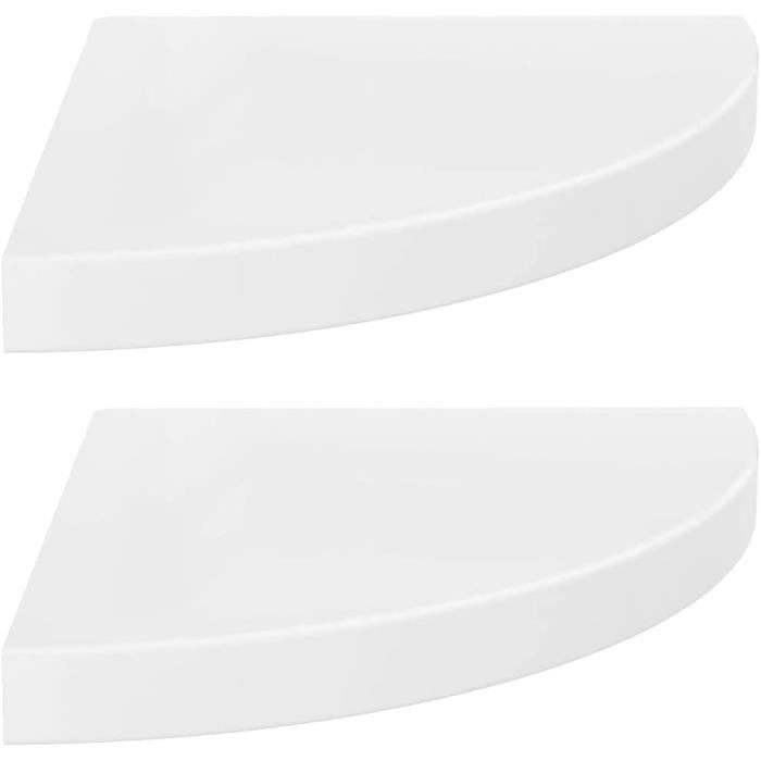 LDHHYH Lot de 4 Etagere Angle Murale 26cm, Étagères murales d'angle Blanches, Étagère d'angle Flottante Étagères de Meubles Blanche, Étagère d'Angle pour Chambre, Salon, Haut-parleurs, Livres