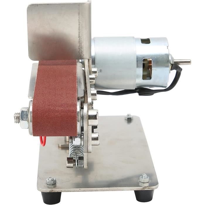 Mini Ponceuse à Bande Stationnaire 4500-9000 Tr/min – Électrique Avec 10 Ceintures + 5 Clés – Idéale Bricolage Métal Bois