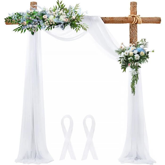 Tulle Blanc Souple 10m X 160cm – Idéal Arche Mariage, Décoration Cérémonie, Voile DIY Anniversaire