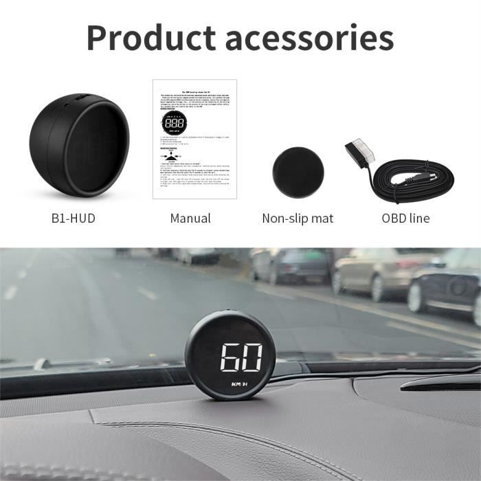 B1 OBD2 Blanc - Affichage tête haute de voiture HUD Drive OBD2 GPS, Compteur  de vitesse numérique, Gadgets in - Cdiscount Auto