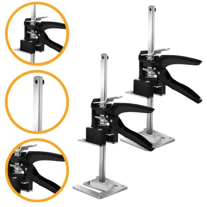 Lot De 2 Leviers à Main Soulageurs - Lève-plaque Réglable, Capacité 520kg - Pour Portes, Sols, Meubles Lourds