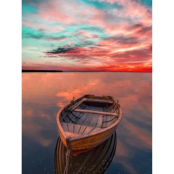 Hoobee 5D Diamond Painting Complet Poisson, DIY Diamond Painting