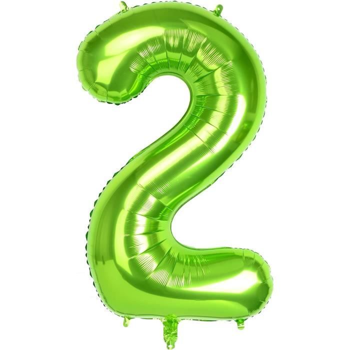 Grand Ballon Gonflable En Forme De Chiffre 2 Vert De 101,6 Cm Pour ...