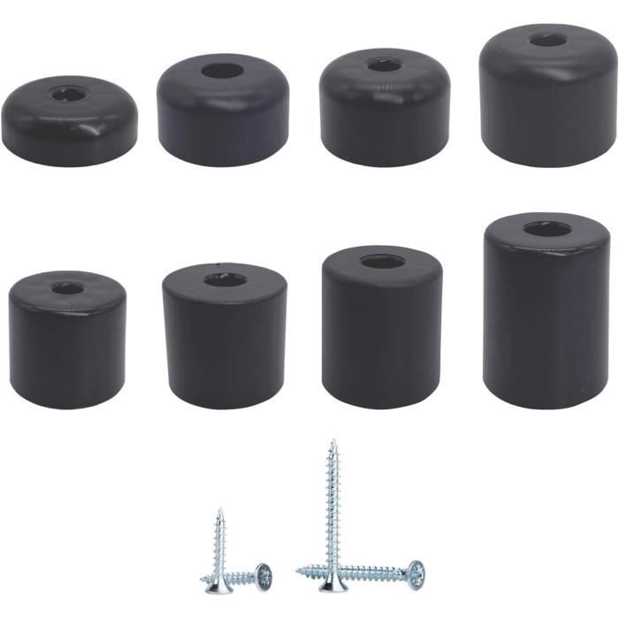 Lot De 8 Pieds Réglables Meubles Noir, 50 Mm-Hauteur 120 Mm Pieds De