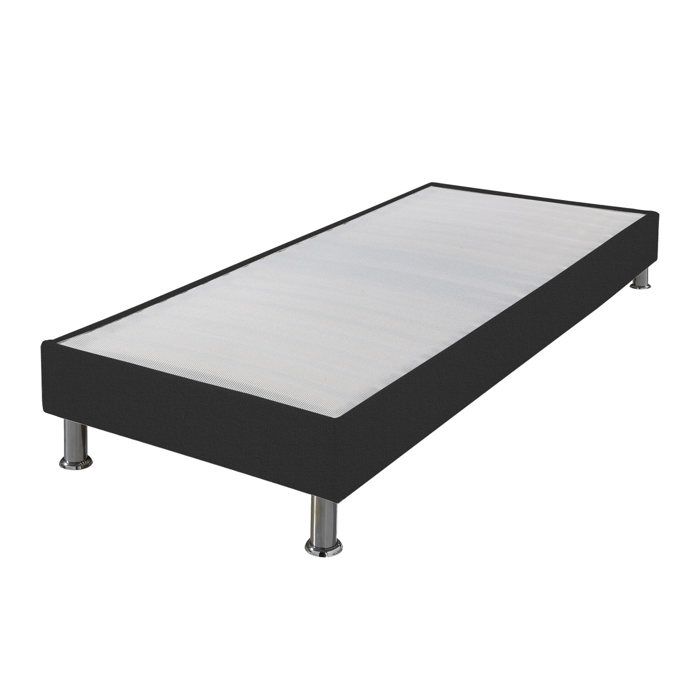 Sommier tapissier + jeu de pieds 90x190 Omega anthracite 3 - 18 lattes Sommier tapissier + jeu de pieds 90x190 Omega anthracite 3 - 18 lattes