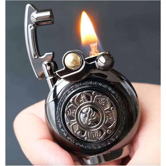 Briquet Trench Vintage à Essence – Style Rétro Kérosène Rechargeable, Look Militaire Pour Homme (Sans Gaz)