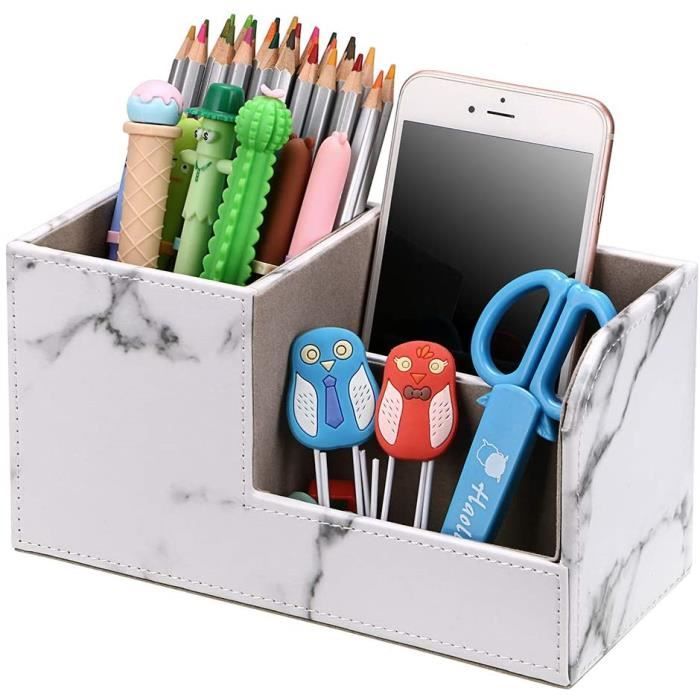 Sumnacon 3 compartiments Organisateur de Crayon/Bureau Bleu longueur*largeur*hauteur s’adapter au Bureau taille-20,5cm *9,3cm *11cm en PU Cuir Sumnacon 3 compartiments Organisateur de Crayon/Bureau Bleu longueur*largeur*hauteur s’adapter au Bureau taille-20,5cm *9,3cm *11cm en PU Cuir