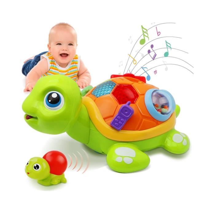 Jouets pour bébés 6-18 mois Musique Tortue Rampant Lumière Son Musique Jouet  Fille Garçon Early Learning Educational Toys Infant Toddler Cadeaux