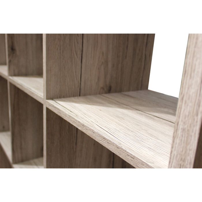 Etagère cube 15 casiers décor chêne grisé - Classico Meubletmoi Etagère cube 15 casiers décor chêne grisé - Classico Meubletmoi