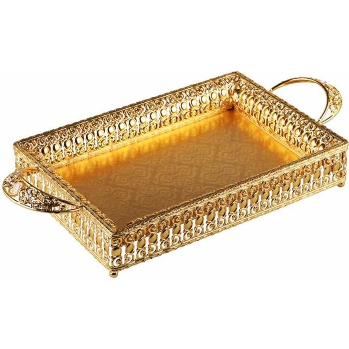 SUMNACON Plateau à Bijoux Avec Diamants - Plateau Service Décoratif Antidérapant 27cm Pour Maquillage, Parfums Et Desserts