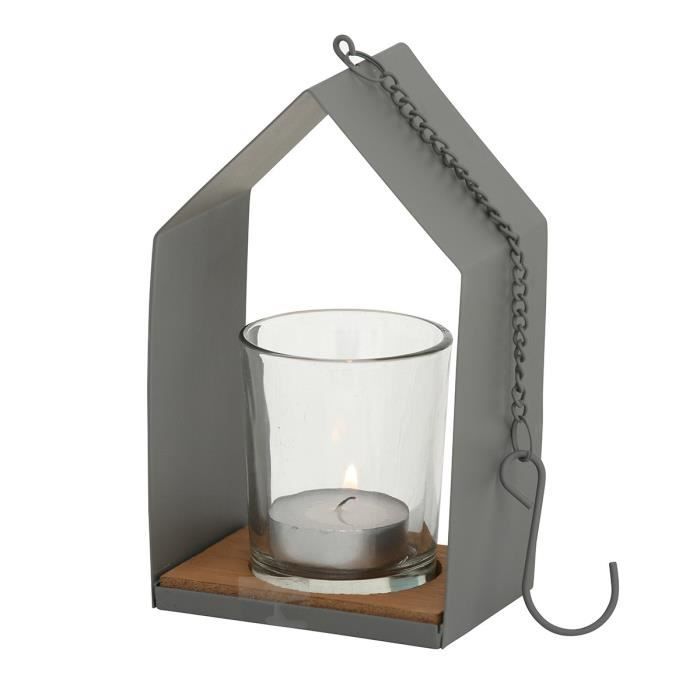 Photophore Rond Déco Verre Fumé 18cm Argent | Leroy Merlin