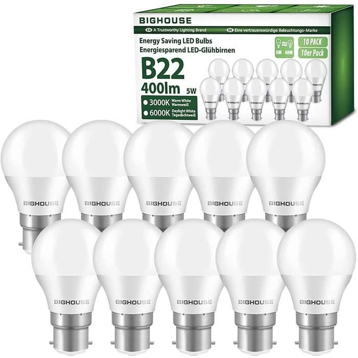 B22 Baïonnette Cap DEL GLS Ampoule Push in Lampe Lumineux blanc froid Energy Saver