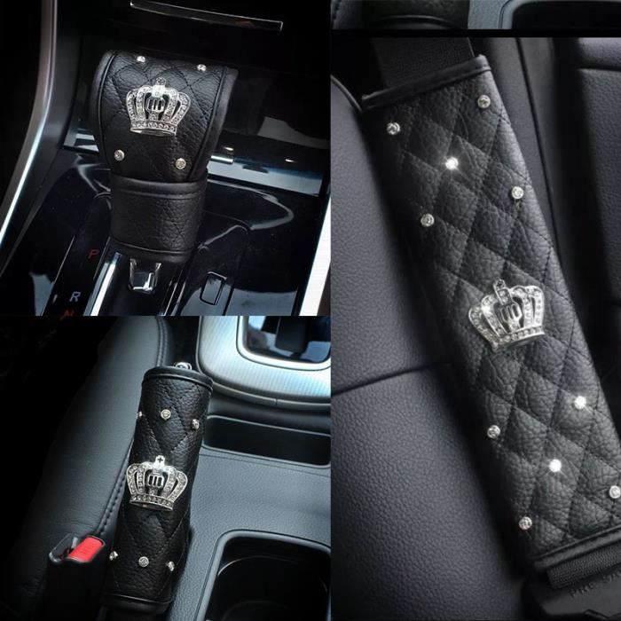 Accessoires auto,Couverture universelle de ceinture de sécurité de voiture  cristal diamant frein à main - Type Three-piece suit