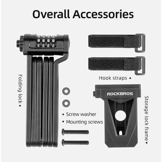 Antivol Vélo Pliable Acier - Serrure Haute Sécurité 70cm - Pour Vélo, Moto, Scooter - Niveau Sécurité Élevé