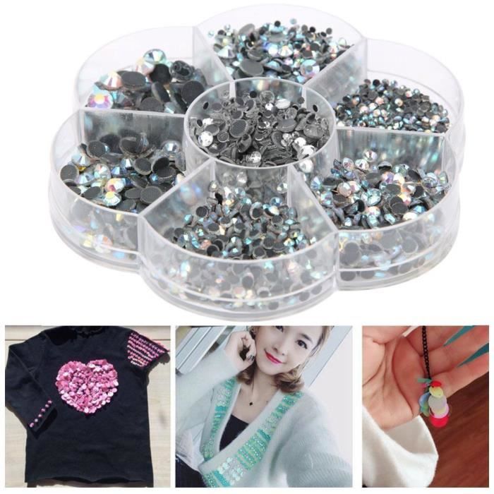 Perles à Strass En Verre Hot Fix - Dos Plat, Taille SS20 (4.8 Mm) - Lot De 576 Pièces - Pour Décoration Vêtements, Bijoux, Accessoires - 4