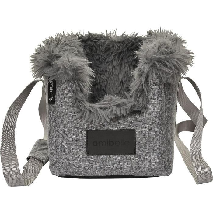 Meilleurs prix pour Siège auto pour chien, siège auto pour chat, siège de transport, gris foncé, 44 x 27 x 22 cm, imitation lin