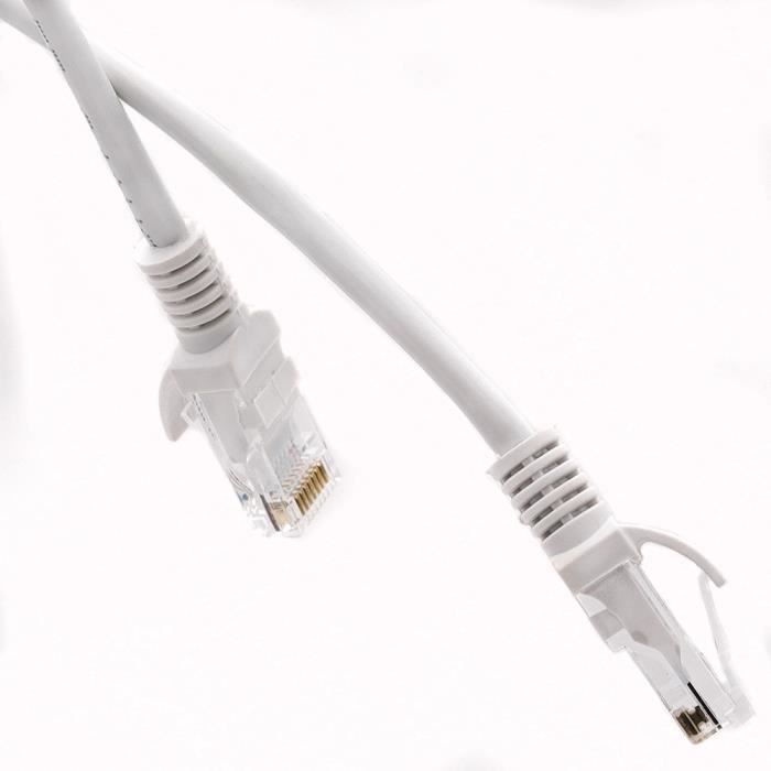 Cable Ethernet Réseau RJ45 - 2m Cat.5 compatible avec GRUNDIG TV
