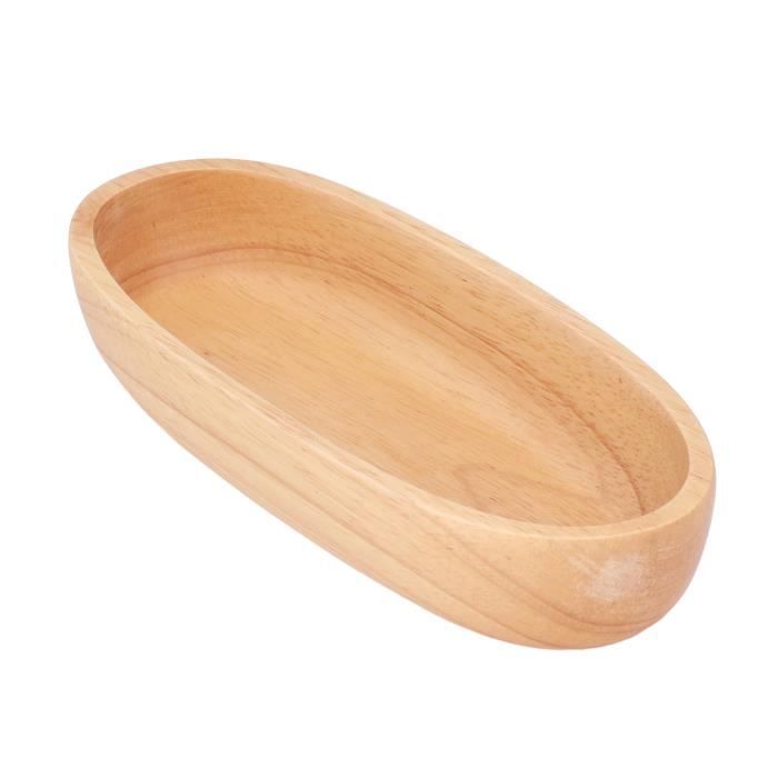Bol Décoratif En Bois En Forme De Bateau | Plateau Ovale Pour Clés, Bijoux, Cosmétiques - 20x12x4,5 Cm - 6