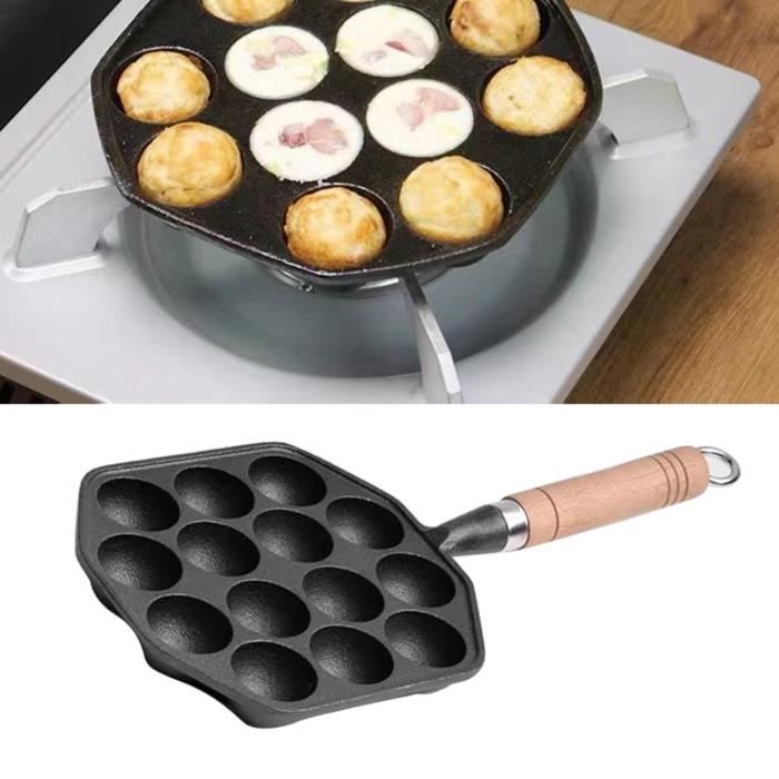 Machine à Takoyaki Électrique 18 Cavités - Fonte Antiadhésive, Pour Boules Japonaises, 750W