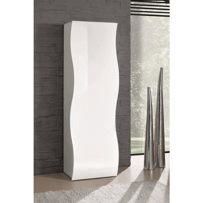 Dmora - Armoire polyvalente Azalea 1 porte 63 x 40 x h 187 2 cm blanche Panneau effet bois Dmora - Armoire polyvalente Azalea 1 porte 63 x 40 x h 187 2 cm blanche Panneau effet bois
