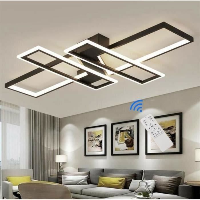 DORLINK Plafonnier Luminaire Plafonnier LED avec Télécommande 116W Grandes Lustre Salon Taille: 120*80*6 CM