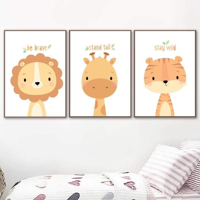 LCSLDW Impression sur Toile,Bébé Animal dans La Baignoire Affiche Toile Peinture Pépinière Mur Art Nordique Photo Enfant Chambre Décor Cadeaux pour La Famille Et Les Amis, 21X30 Cm sans Cadre
