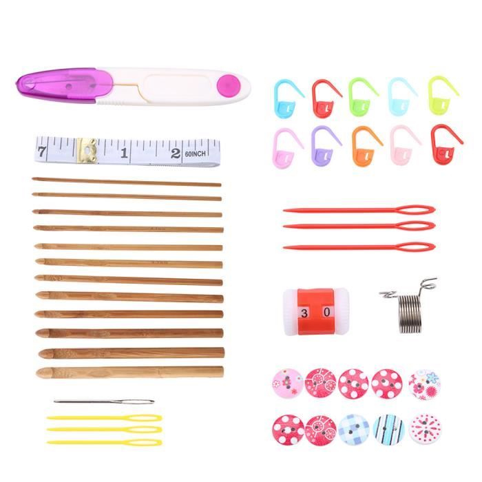 Set Accessoires Tricot Et Crochet - Protège-doigts, Bagues Guide-fil - Kit Pour Tricoteuses Débutantes Et Expérimentées - 12