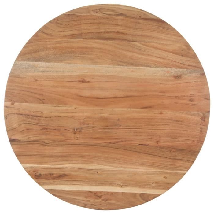 Table de salle à manger en bois dacacia massif 80 cm - FYDUN - Marron - 4 places - A monter soi-même