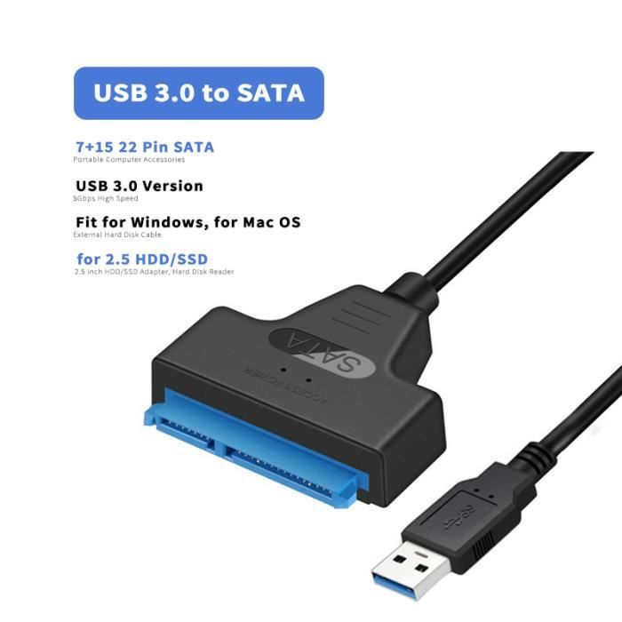 Cable sata 3 to usb 3 0 50cm sata usb cable disque dur externe ssd sata
