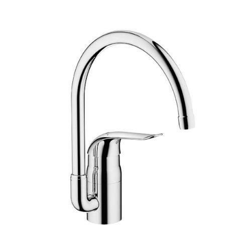 Mitigeur évier GROHE Euroéco Spécial Import Allemagne Monotrou sur plage Chrome Pivotant