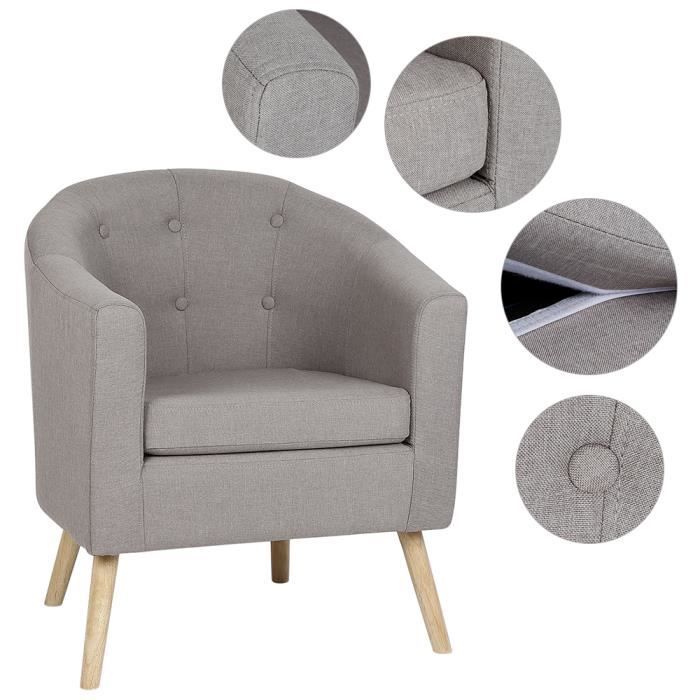 Fauteuil - HOMEWELL - BLGUNSAV - Confortable - Gris - Relaxation