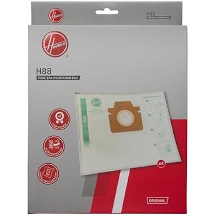 Sacs XL pour Aspirateur - HOOVER - H88 - Microfibre - Pure EPA - Anti-Odeur