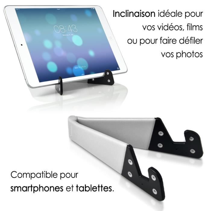 Support Téléphone/Tablette avec Hauteur et Angle Réglable, Portable Support  Téléphone/Tablette pour iPhone 11 Pro/X/XS/XR, Samsung. - Cdiscount  Téléphonie