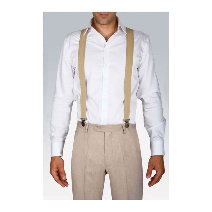 Bretelles Extérieur Homme Type X JEMYGINS Réglables Avec Mousqueton - Cuir & Polyester