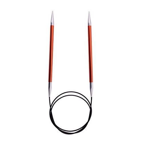 Aiguilles à Tricoter Circulaires Fixes KNIT PRO Zing - 100cm X 2mm - Aluminium Coloré (Rose) - Pointes Argentées