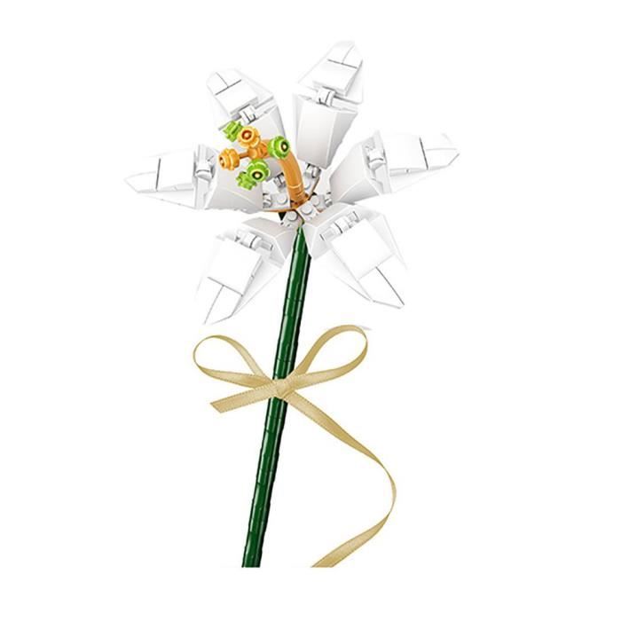 Kit De Construction De Bouquet De Fleur Avec Vase, 1250 Pcs Tulipe
