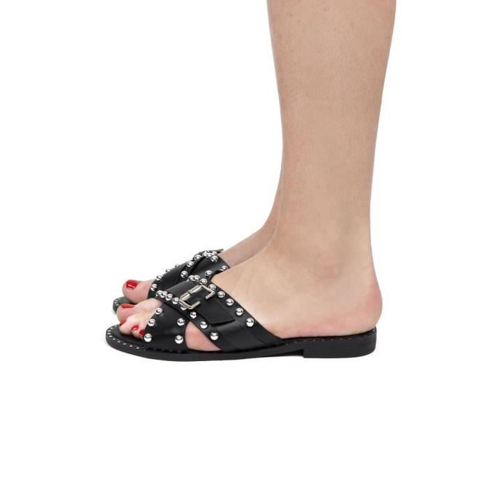 sandales plates clous