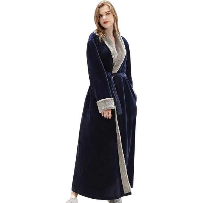 Peignoir De Noël En Flanelle Pour Homme - Manches Longues, Motif Festif - Pour L'hiver, Maison, Détente - Longueur Mi-mollet