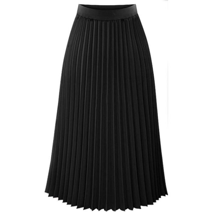 jupe longue plissée noire
