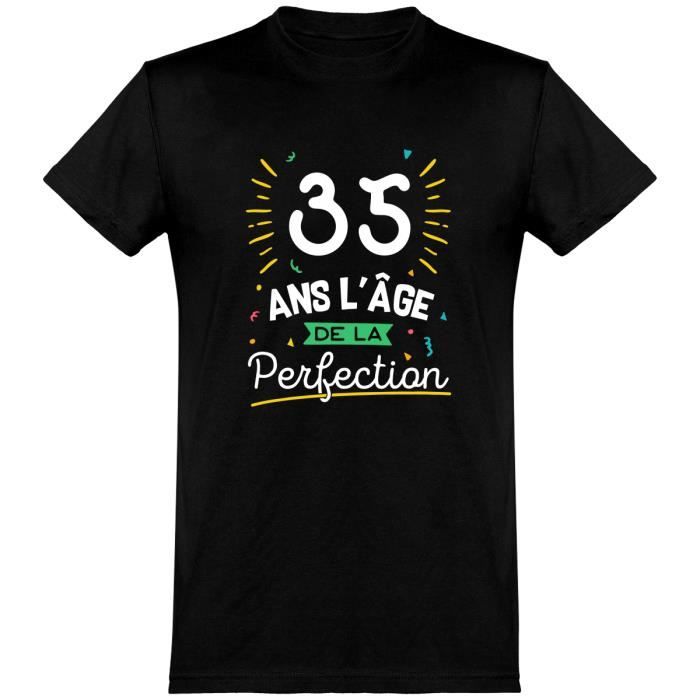 Tee Shirt Homme Humour Cadeau Imprime En France 100 Coton 185gr 35 Ans La Perfection Black Cdiscount Pret A Porter Tee Shirt Homme Humour Cadeau Imprime En France 100 Coton 185gr 35 Ans La Perfection Black Cdiscount Pret A Porter