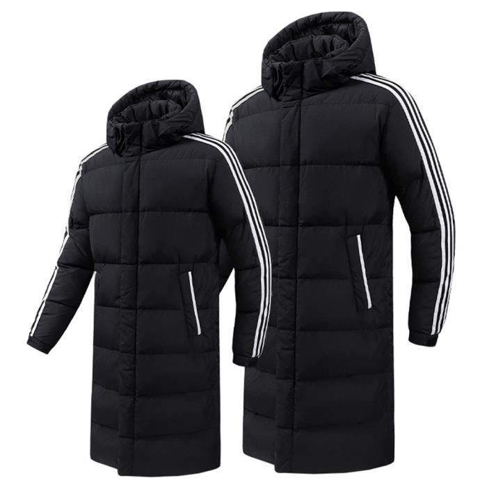 Doudoune Homme-Femme Hiver Mi-Longue avec Capuche Manches Longues