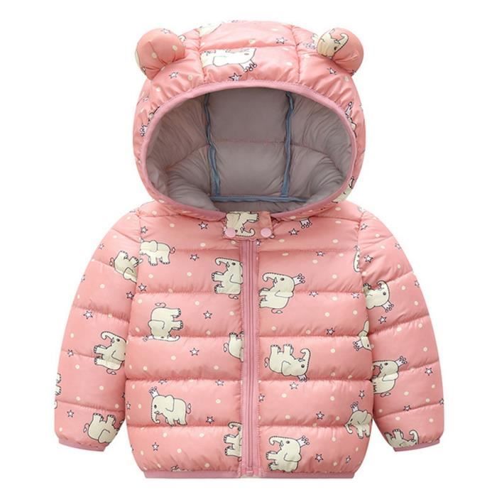 Willheoy Manteau Bébé Fille Doudoune avec Capuche Bébé Garçon Chaud Blouson  d'hiver Motif Animal Rose - Cdiscount Prêt-à-Porter